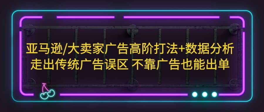 亚马逊/大卖家广告高阶打法+数据分析，走出传统广告误区 不靠广告也能出单-温馨分享网