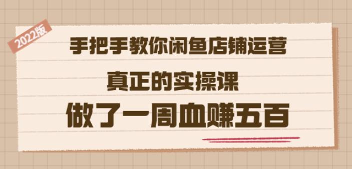 2022版《手把手教你闲鱼店铺运营》真正的实操课做了一周血赚五百(16节课)-温馨分享网