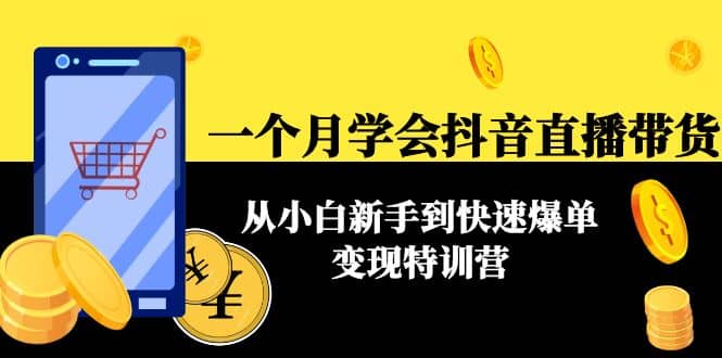 一个月学会抖音直播带货：从小白新手到快速爆单变现特训营(63节课)-温馨分享网