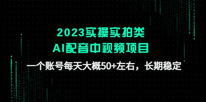 2023实操实拍类AI配音中视频项目，一个账号每天大概50+左右，长期稳定-温馨分享网