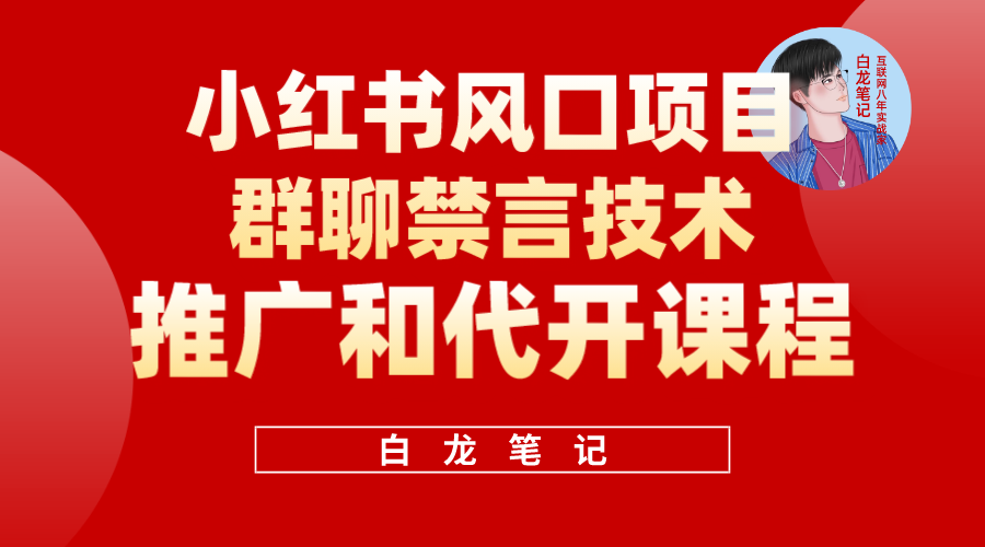 小红书风口项目日入300+，小红书群聊禁言技术代开项目，适合新手操作-温馨分享网
