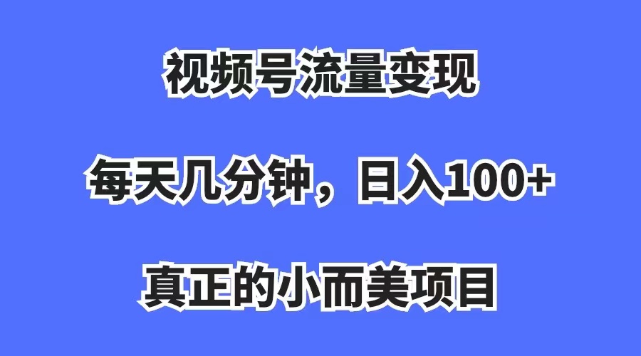 视频号流量变现，每天几分钟，收入100+，真正的小而美项目-温馨分享网