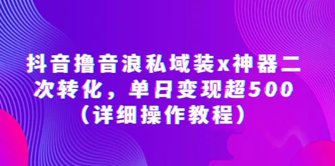 抖音撸音浪私域装x神器二次转化，单日变现超500（详细操作教程）-温馨分享网