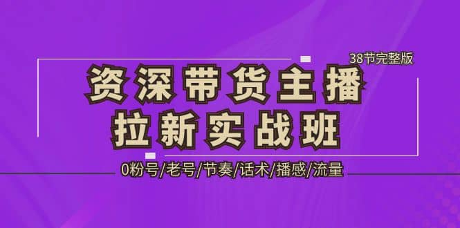 资深·带货主播拉新实战班，0粉号/老号/节奏/话术/播感/流量-38节完整版-温馨分享网