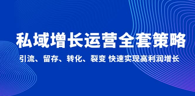 私域增长运营全套策略：引流、留存、转化、裂变 快速实现高利润增长-温馨分享网