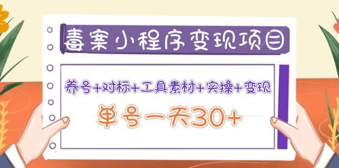 毒案小程序变现项目：养号+对标+工具素材+实操+变现-温馨分享网
