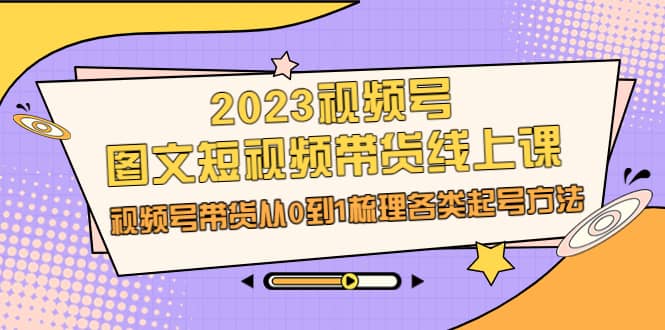 2023视频号-图文短视频带货线上课，视频号带货从0到1梳理各类起号方法-温馨分享网