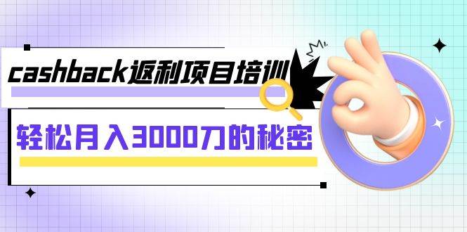 cashback返利项目培训：轻松月入3000刀的秘密（8节课）-温馨分享网