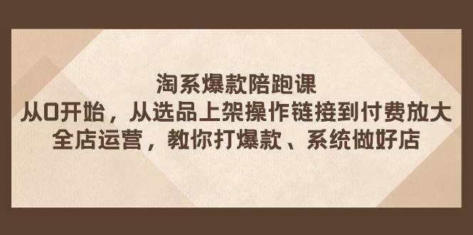 淘系爆款陪跑课 从选品上架操作链接到付费放大 全店运营 打爆款 系统做好店-温馨分享网