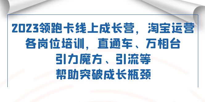 2023领跑·卡 线上成长营 淘宝运营各岗位培训 直通车 万相台 引力魔方 引流-温馨分享网