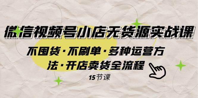 微信视频号小店无货源实战 不囤货·不刷单·多种运营方法·开店卖货全流程-温馨分享网