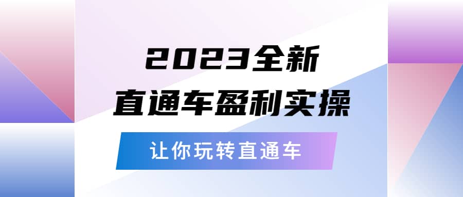2023全新直通车·盈利实操：从底层，策略到搭建，让你玩转直通车-温馨分享网