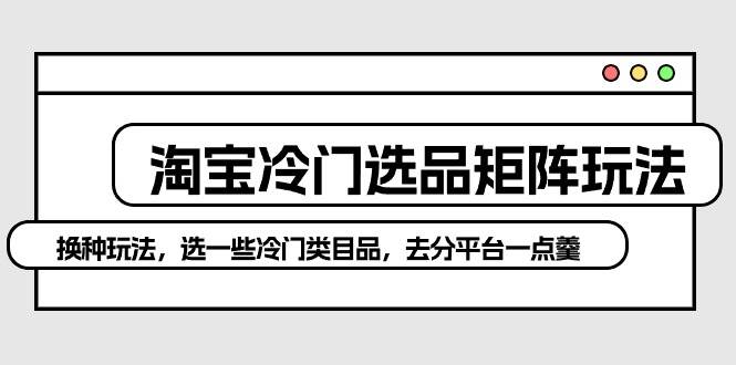 淘宝冷门选品矩阵玩法：换种玩法，选一些冷门类目品，去分平台一点羹-温馨分享网