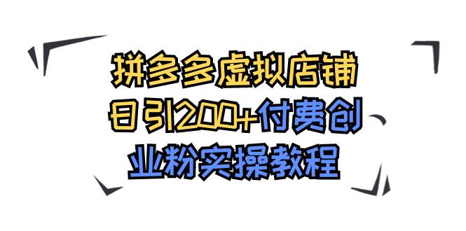 拼多多虚拟店铺日引200+付费创业粉实操教程-温馨分享网