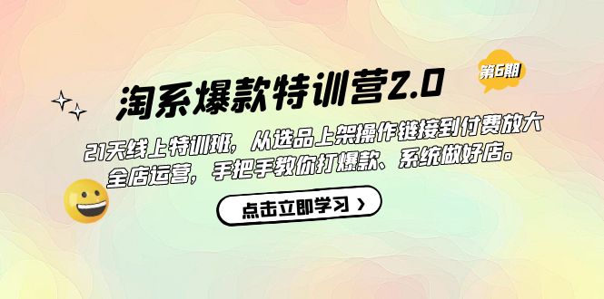 淘系爆款特训营2.0【第六期】从选品上架到付费放大 全店运营 打爆款 做好店-温馨分享网