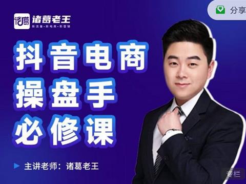 诸葛老王-抖音电商操盘手必修课：顶层设计，​起号破局，爆款运营，数据分析-温馨分享网