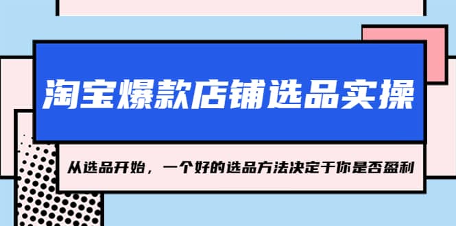 淘宝爆款店铺选品实操，2023从选品开始，一个好的选品方法决定于你是否盈利-温馨分享网
