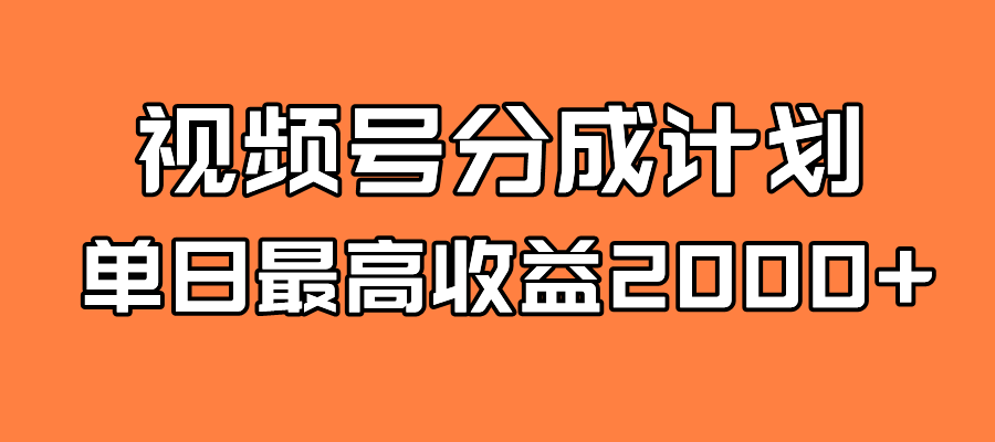 全新蓝海 视频号掘金计划 日入2000+-温馨分享网