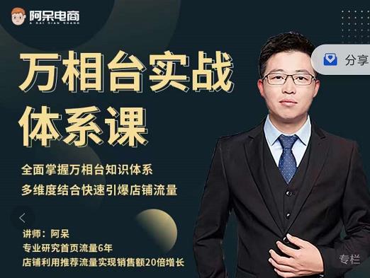 阿呆-万相台实战体系课，帮您全面掌握万相台知识体系-温馨分享网