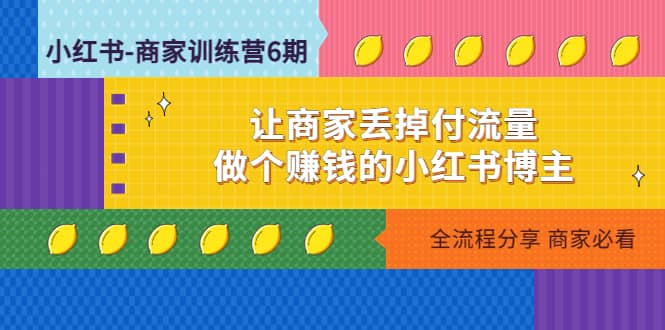 小红书-商家训练营12期：让商家丢掉付流量-温馨分享网