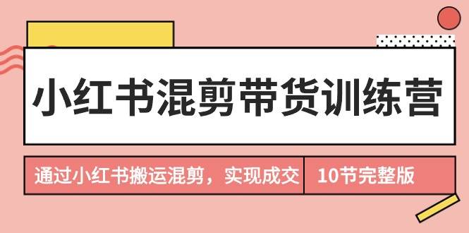 小红书混剪带货训练营，通过小红书搬运混剪，实现成交（10节课完结版）-温馨分享网