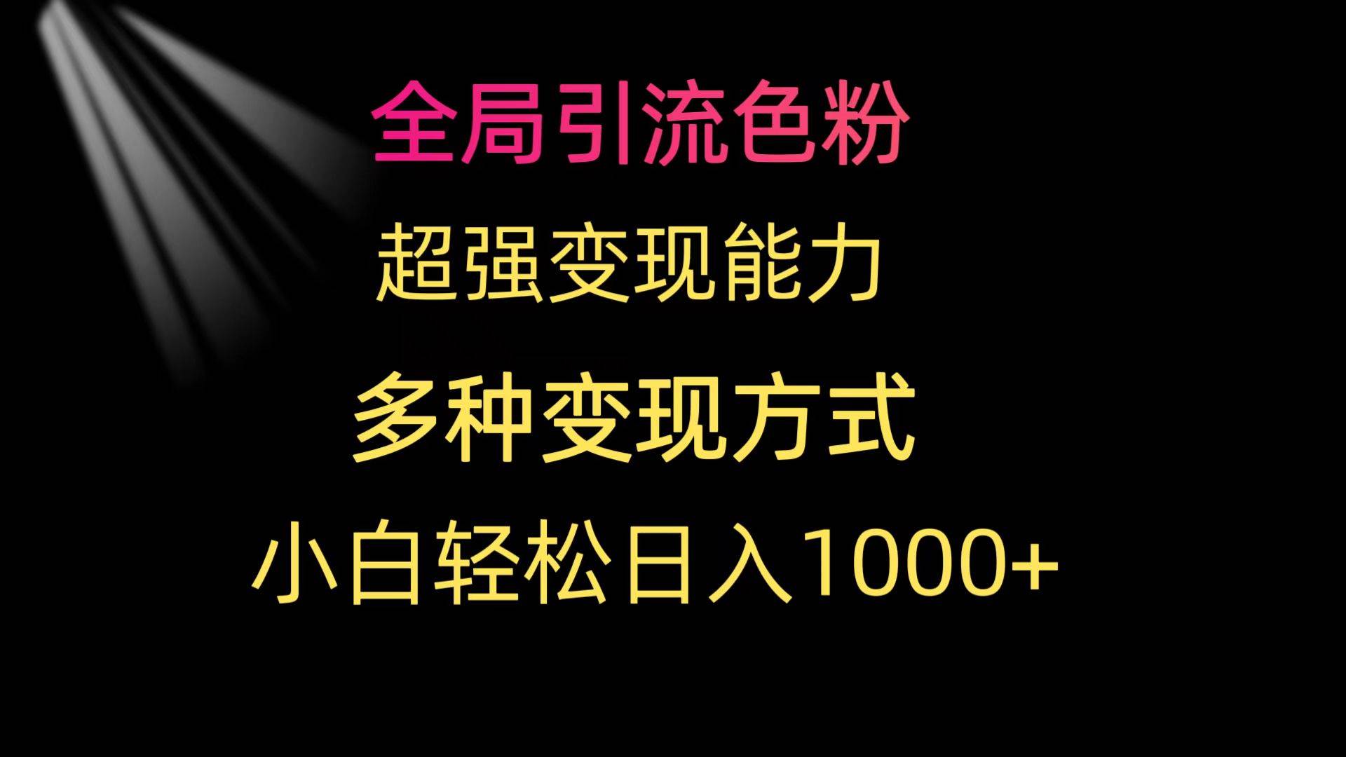 全局引流色粉 超强变现能力 多种变现方式 小白轻松日入1000+-温馨分享网