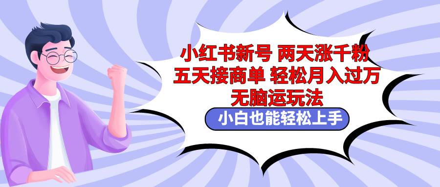 小红书新号两天涨千粉五天接商单轻松月入过万 无脑搬运玩法 小白也能轻…-温馨分享网