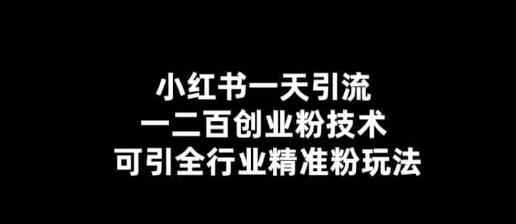 【引流必备】小红书一天引流一二百创业粉技术，可引全行业精准粉玩法-温馨分享网