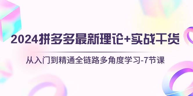 2024拼多多 最新理论+实战干货，从入门到精通全链路多角度学习-7节课-温馨分享网