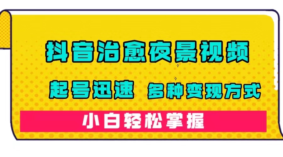 抖音治愈系夜景视频，起号迅速，多种变现方式，小白轻松掌握（附120G素材）-温馨分享网