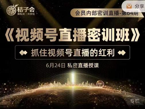 《视频号直播密训班》，抓住视频号直播的红利 价值12800-温馨分享网