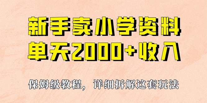 我如何通过卖小学资料，实现单天2000+，实操项目，保姆级教程+资料+工具-温馨分享网