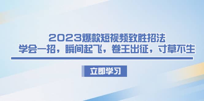 2023爆款短视频致胜招法，学会一招，瞬间起飞，卷王出征，寸草不生-温馨分享网