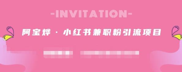 阿宝烨·小红书兼职粉引流项目，流量大，引流效果好【视频课程】-温馨分享网
