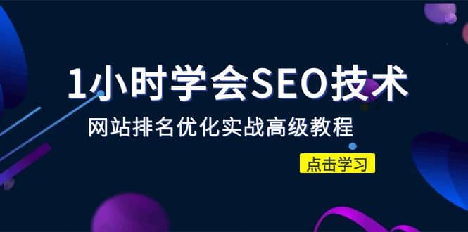 1小时学会SEO技术 网站排名优化实战高级教程-秒杀市面95%收费几千的SEO教程-温馨分享网