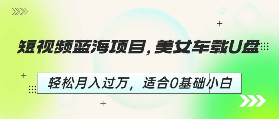 短视频蓝海项目，美女车载U盘，轻松月入过万，适合0基础小白-温馨分享网