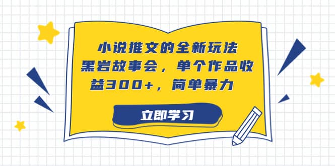 小说推文的全新玩法，黑岩故事会，单个作品收益300+，简单暴力-温馨分享网