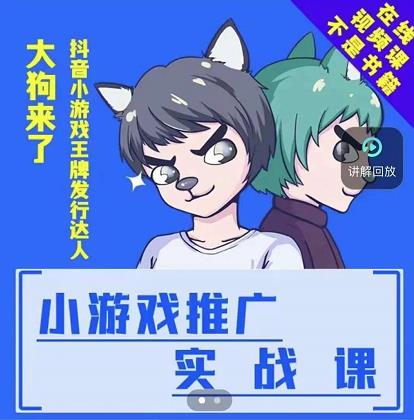 大狗来了：小游戏推广实战课，带你搭建一个游戏推广变现账号-温馨分享网