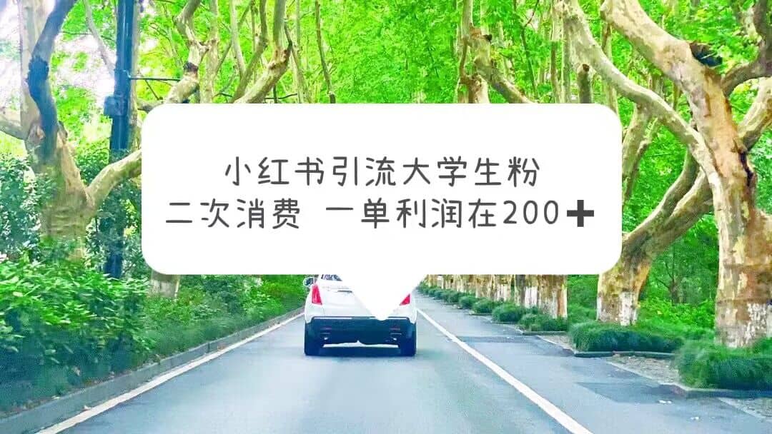 小红书引流大学生粉，变现项目，一单利润在200+（教程+资源）-温馨分享网