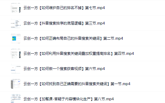 云创一方2022抖音SEO系列课程，教你如何快速上抖音搜索排名第一-温馨分享网