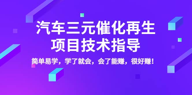 汽车三元催化再生项目技术指导，简单易学，学了就会，会了能赚，很好赚！-温馨分享网