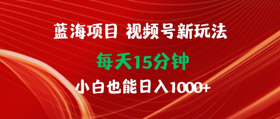 蓝海项目视频号新玩法 每天15分钟 小白也能日入1000+-温馨分享网
