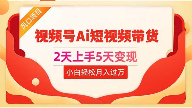 2天上手5天变现视频号Ai短视频带货0粉丝0基础小白轻松月入过万-温馨分享网