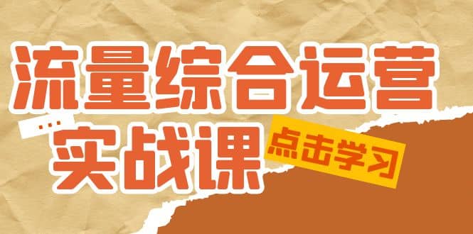 流量综合·运营实战课：短视频、本地生活、个人IP知识付费、直播带货运营-温馨分享网