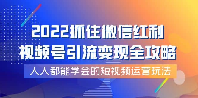 2022抓住微信红利，视频号引流变现全攻略，人人都能学会的短视频运营玩法-温馨分享网
