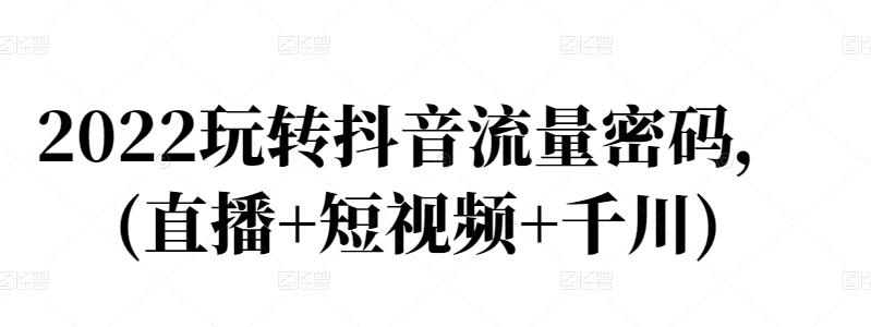 2022玩转抖音流量密码，(直播+短视频+千川)-温馨分享网