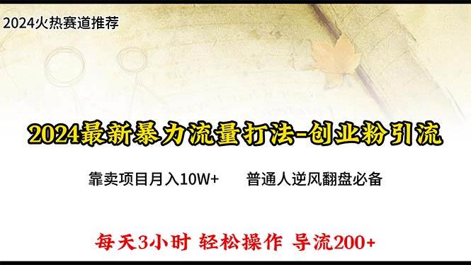 2024年最新暴力流量打法，每日导入300+，靠卖项目月入10W+-温馨分享网