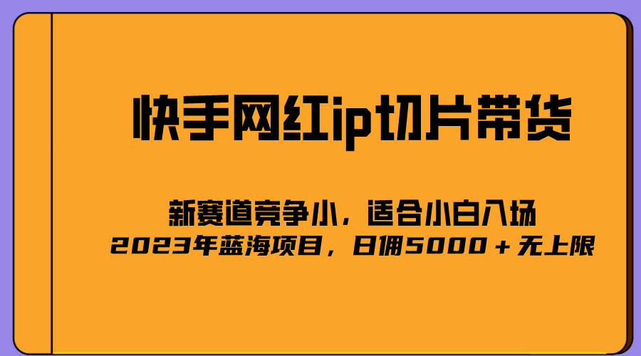 2023爆火的快手网红IP切片，号称日佣5000＋的蓝海项目，二驴的独家授权-温馨分享网