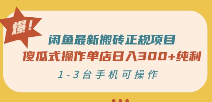 闲鱼最新搬砖正规项目：傻瓜式操作单店日入300+纯利，1-3台手机可操作-温馨分享网