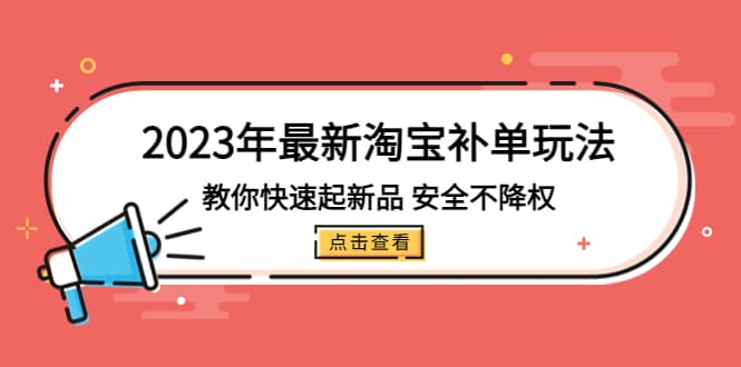 2023年最新淘宝补单玩法，教你快速起·新品，安全·不降权（18课时）-温馨分享网